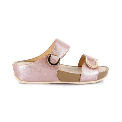 Grunland Sandalo Donna Ciabatta Confort con Velcro in Tessuto Cipria - MARIO SPATARELLA