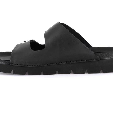 Grunland Sandali Uomo Doppia Fibbia in Pelle Nera CI3095 LERO NERO Grunland 