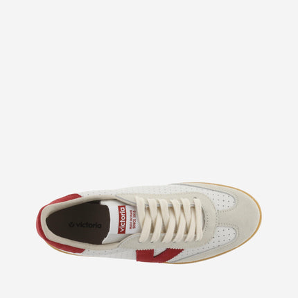 Victoria Sneakers Bassa Donna Bianco Rosso - MARIO SPATARELLA