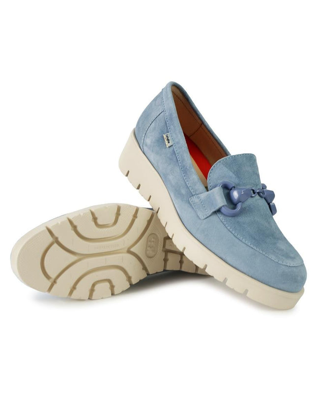 Callaghan Mocassini Donna con Zeppa in Camoscio Azzurro - MARIO SPATARELLA