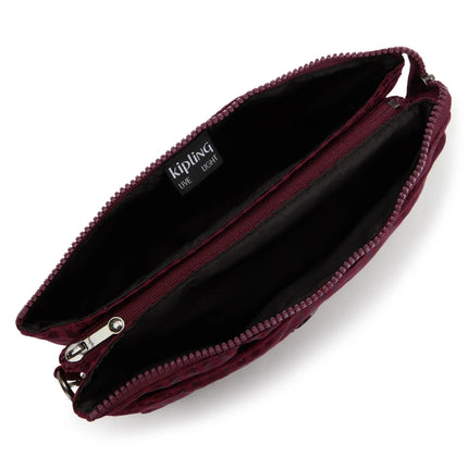 Kipling Borsa Pochette con Tracolla in Tessuto Maroon - MARIO SPATARELLA