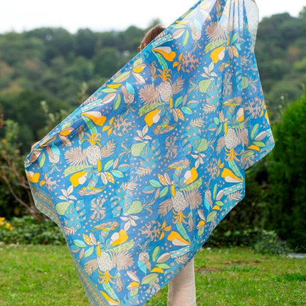 Foulard Pareo in Cotone Stampato Fantasia Blu ACT112C COTTON AZUL OSCURO Colores de Otono 