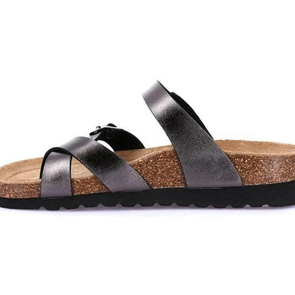 Grunland Sandalo Plantare Infradito Sughero Bio Donna Laminato Antracite CB2438 HOLA ANTRACITE Grunland 