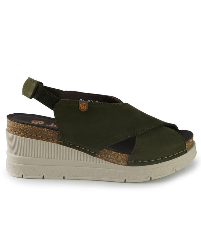 Jungla Sandali Donna con Zeppa in Pelle Verde 8027 PRADO Jungla 