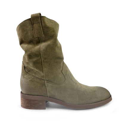 Stivaletti Donna Basso Tubolare in Camoscio Taupe - MARIO SPATARELLA