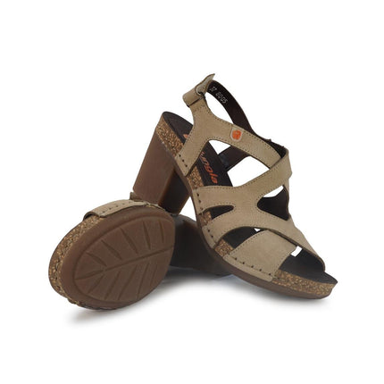 Jungla Sandali Donna con Tacco e Plateau in Nabuk Desert Beige - MARIO SPATARELLA