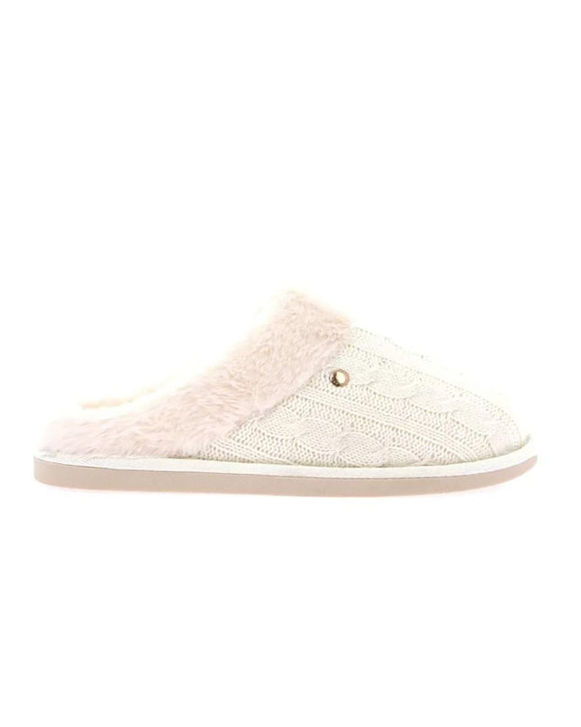 Pantofole Donna Maglia e Peluche Panna - MARIO SPATARELLA