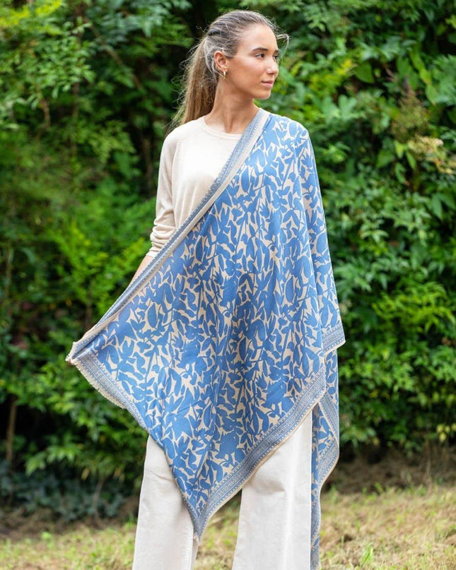 Foulard in Lana Misto Seta Azzurro ASW52F AZUL Colores de Otono 