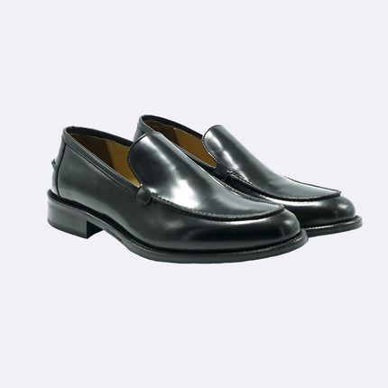 Mocassino Liscio Fondo Cuoio in Pelle Nero PIANTA 5 LUX NERO Rogal's 
