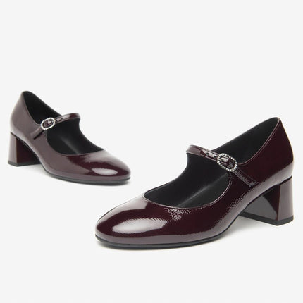 Nero Giardini Decollete con Cinturino in Pelle Vernice Bordo - MARIO SPATARELLA