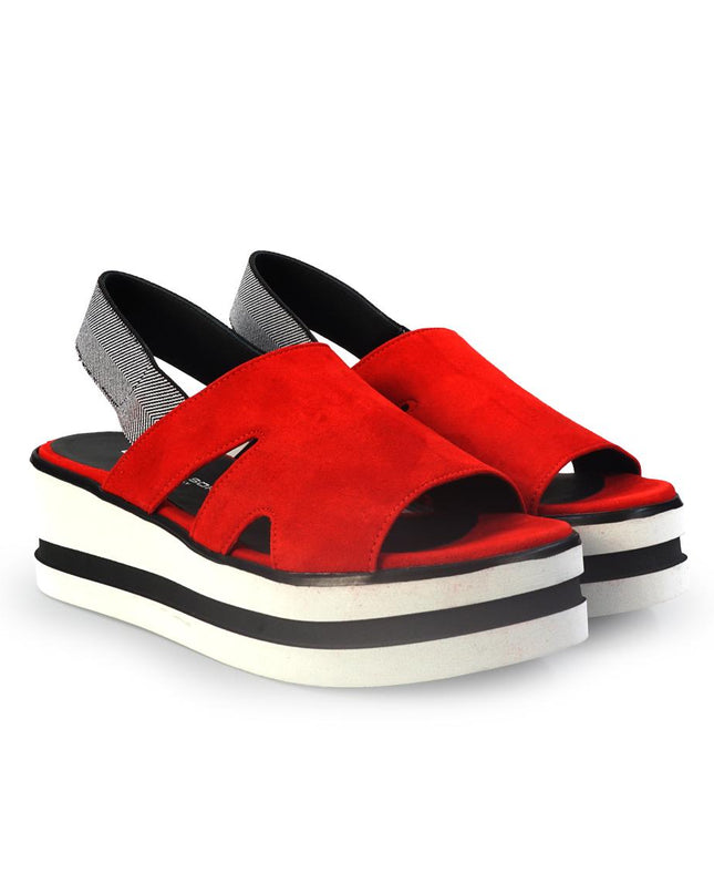 Gianmarco Sorelli Sandalo Donna Platform con Zeppa in Camoscio Rosso 2101 XARA RED Gianmarco Sorelli 