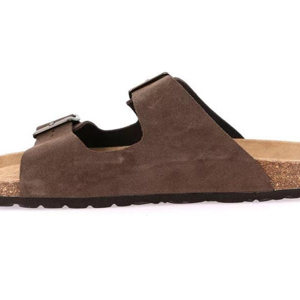 Grunland Sandali Doppia Fibbia Plantare Morbido Sughero Bio Uomo in Camoscio Marrone CB1801 ROBI CASTAGNO Grunland 