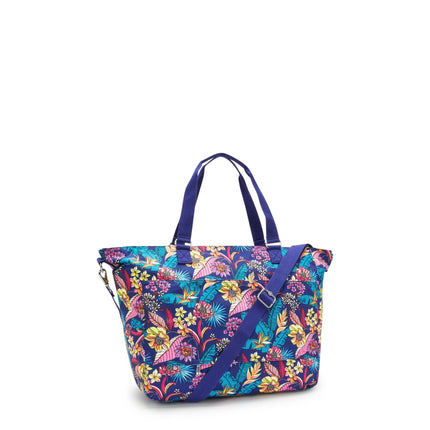 Borsa Shopper con Tracolla Removibile Multicolore ISAAC EXOTIC LEAVES Kipling 