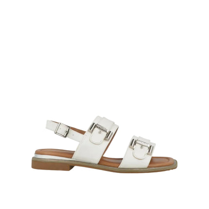 Impronte Sandalo Flat Donna in Ecopelle Bianco - MARIO SPATARELLA