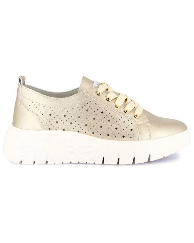 Grunland Sneakers Traforata Donna in Ecopelle Platino SC6180 SEVA LAMINATO Grunland 