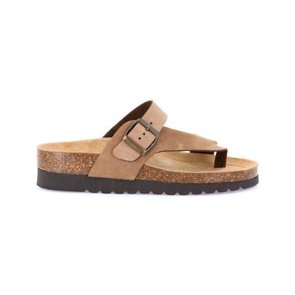 Grunland Sandalo Plantare Infradito Sughero Bio Donna in Nabuk Taupe CB0327 HOLA TAUPE Grunland 