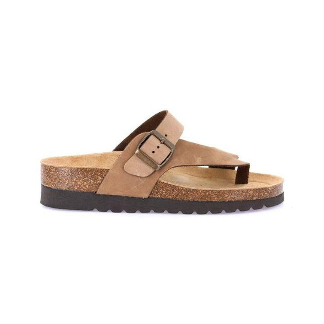 Grunland Sandalo Plantare Infradito Sughero Bio Donna in Nabuk Taupe CB0327 HOLA TAUPE Grunland 