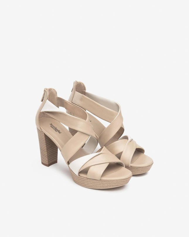 Nero Giardini Sandali Donna Tacco Alto e Plateau in Pelle Lino - MARIO SPATARELLA