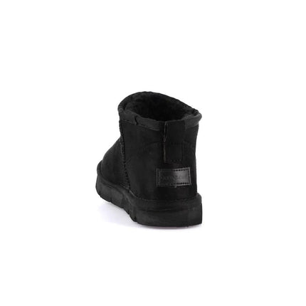 Short Sheepskin Boot Ultra Mini Nero - MARIO SPATARELLA