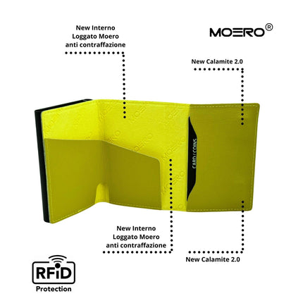 Moero Pro Saffiano Lime Zip Portafoglio Slim PRO SAFFIANO LIME ZIP LIME Moero 
