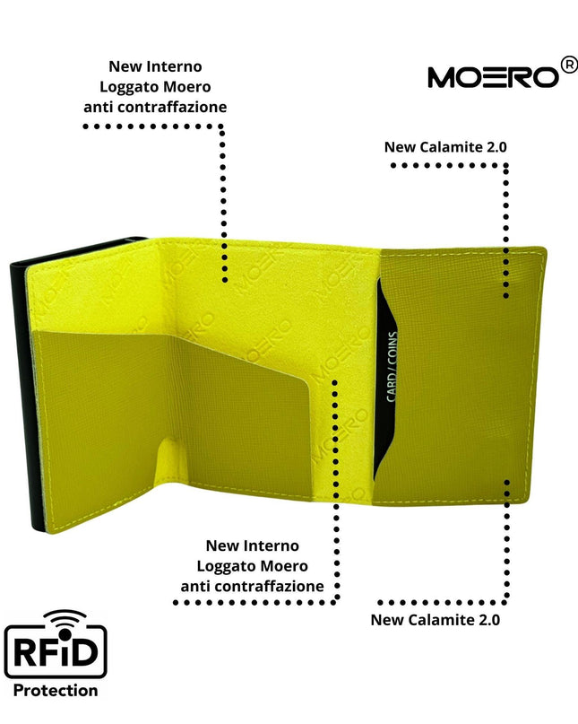 Moero Pro Saffiano Lime Zip Portafoglio Slim PRO SAFFIANO LIME ZIP LIME Moero 