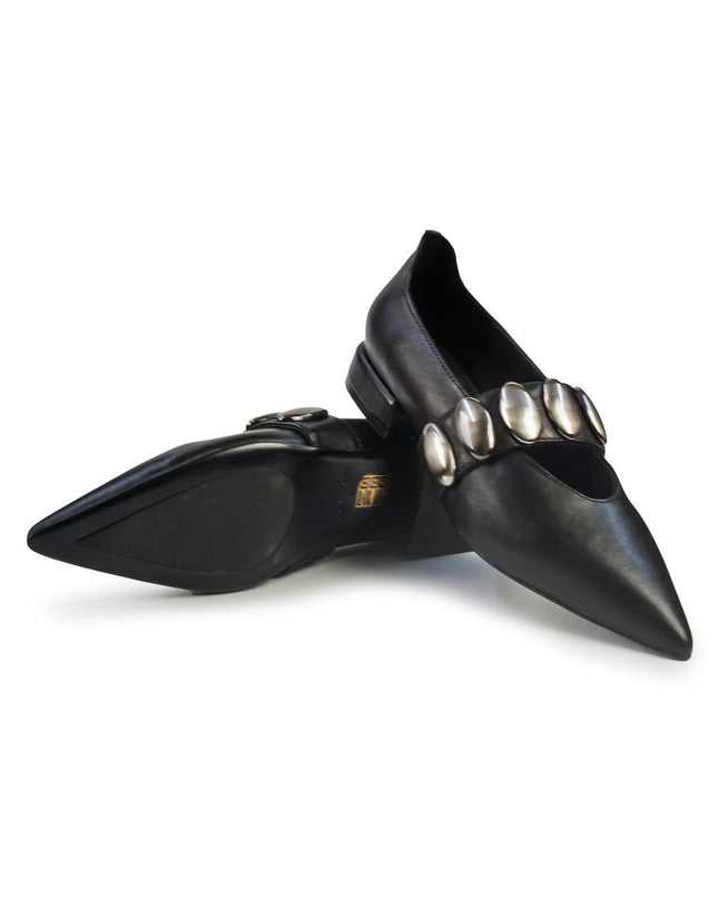 Ballerine Bruno Premi a Punta con Borchie in Pelle Nero BM0107 BLACK Bruno Premi 