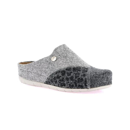 Grunland Pantofole Ciabatte Donna con Zeppa in Feltro Grigio - MARIO SPATARELLA