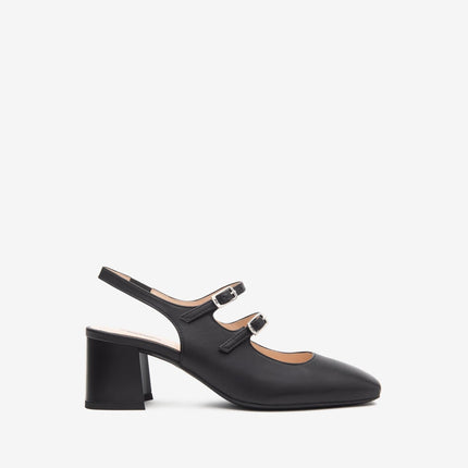 Nero Giardini Chanel con Tacco in Pelle Nera - MARIO SPATARELLA