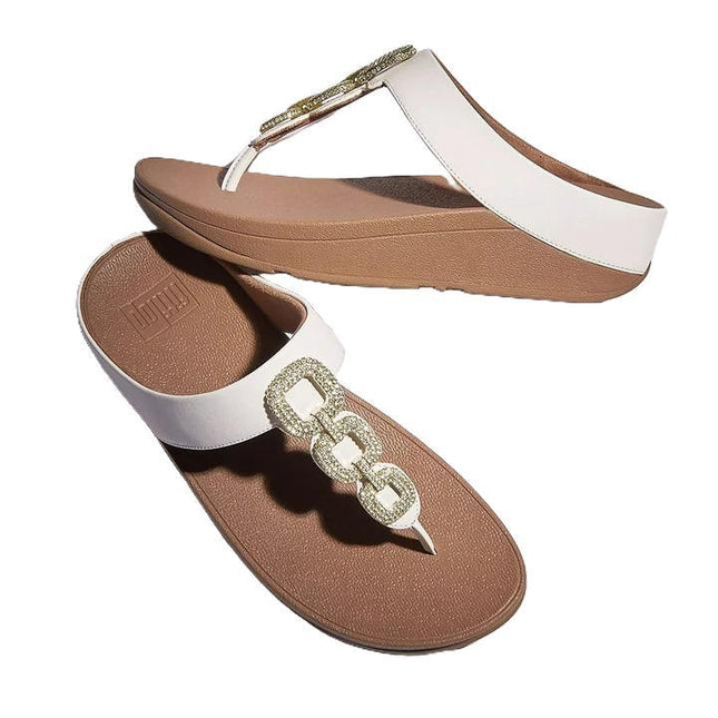 FitFlop Sandali Donna Infradito Bianco con Strass HX2-194 FINO CRYSTAL WHITE FitFlop 