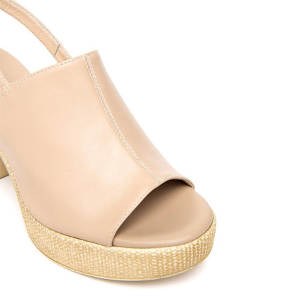 NeroGiardini Sandali Donna con Tacco Alto e Plateau in Pelle Lino - MARIO SPATARELLA