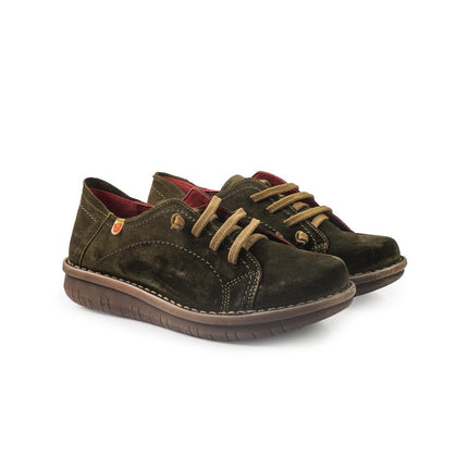 Jungla Scarpe Basse Donna con Lacci Elastici in Pelle Muschio 7582 MUSGO Jungla 