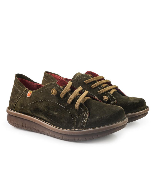 Jungla Scarpe Basse Donna con Lacci Elastici in Pelle Muschio 7582 MUSGO Jungla 