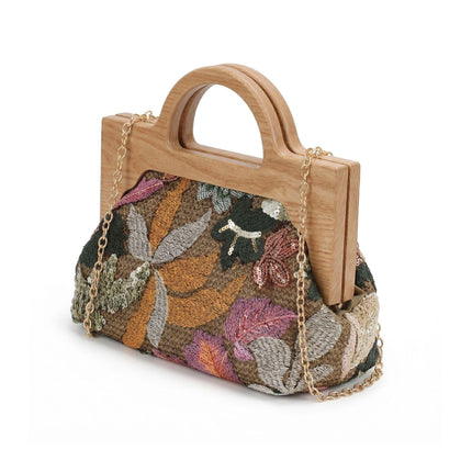 Exe Borsa Clutch Pochette Donna a Mano e Tracolla in Tessuto Flower Multicolor - MARIO SPATARELLA