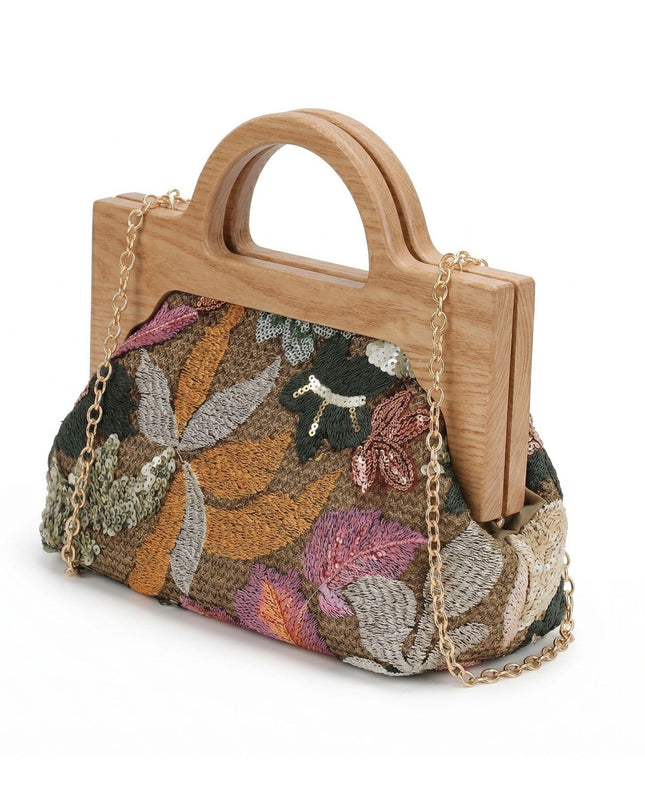 Exe Borsa Clutch Pochette Donna a Mano e Tracolla in Tessuto Flower Multicolor - MARIO SPATARELLA