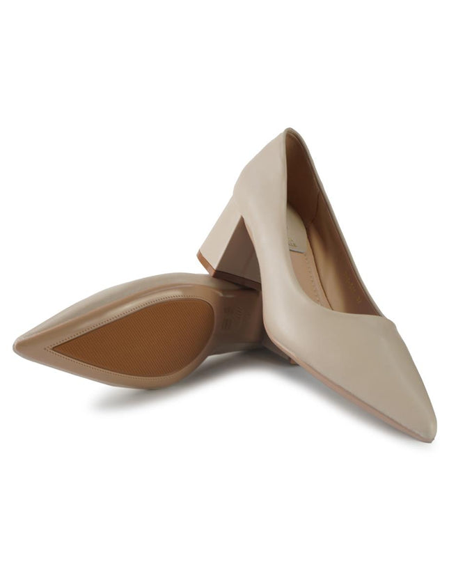 Francesco Milano Decollete in Pelle Beige Tacco Largo F11-01A SACCHETTO Francesco Milano 