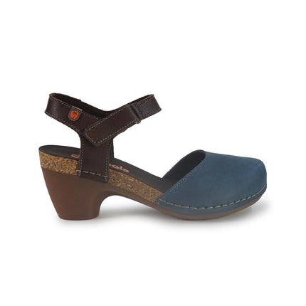 Jungla Pump Donna con Tacco in Pelle Nabuk Blu 7466 OCEAN Jungla 