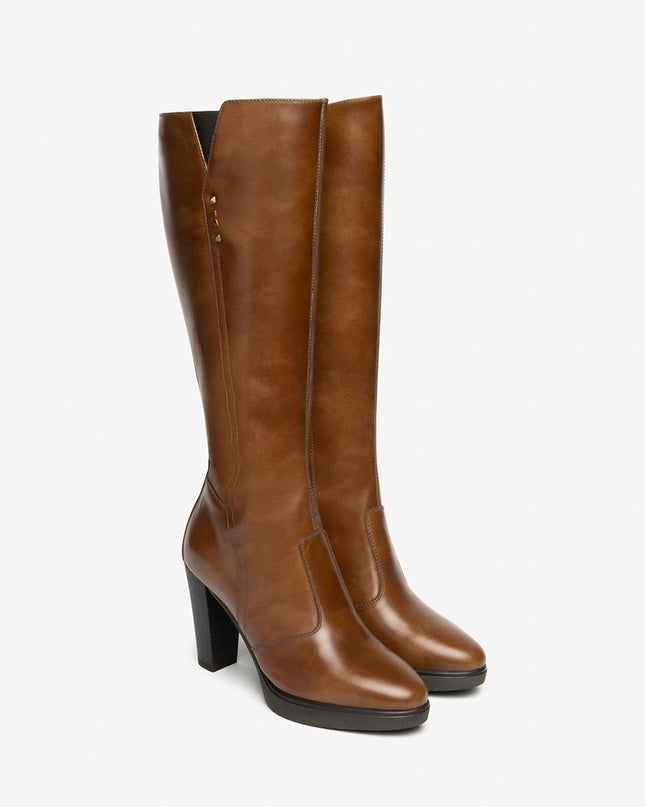 Nero Giardini Stivali Donna con Tacco e Plateau in Pelle Cuoio I514611D CUOIO 400 Nero Giardini 