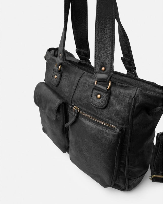 Biba Borsa Organizer con Tracolla in Pelle Nera Metal - MARIO SPATARELLA