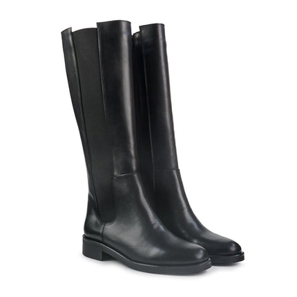 Spatarella Stivali Donna Tacco Basso Cavallerizza in pelle Nero - MARIO SPATARELLA