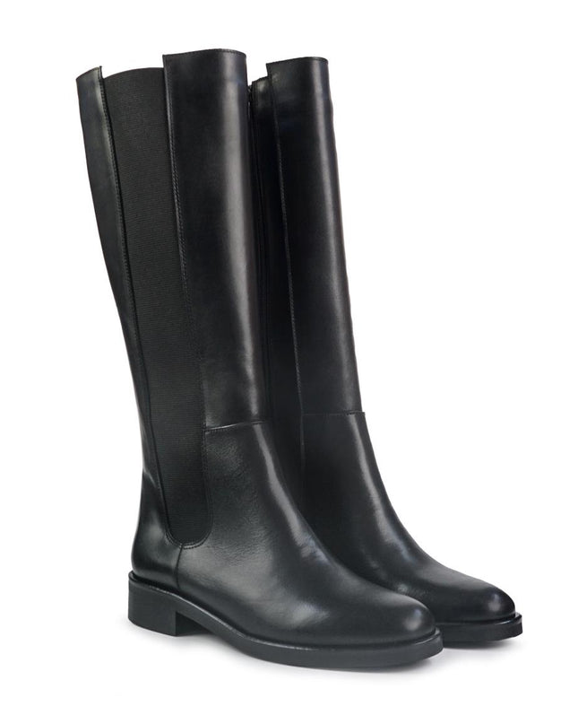 Spatarella Stivali Donna Tacco Basso Cavallerizza in pelle Nero - MARIO SPATARELLA