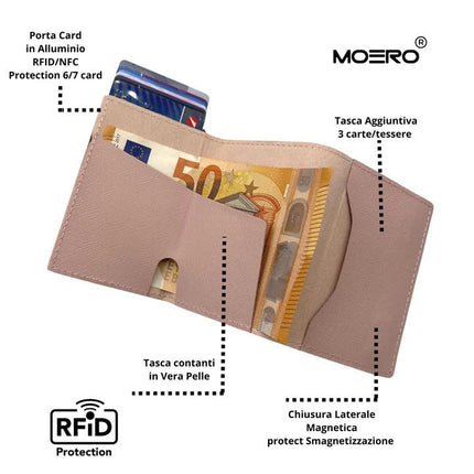 Moero Pro Saffiano Rosa Zip Portafoglio Slim PRO SAFFIANO ROSA ZIP PINK Moero 