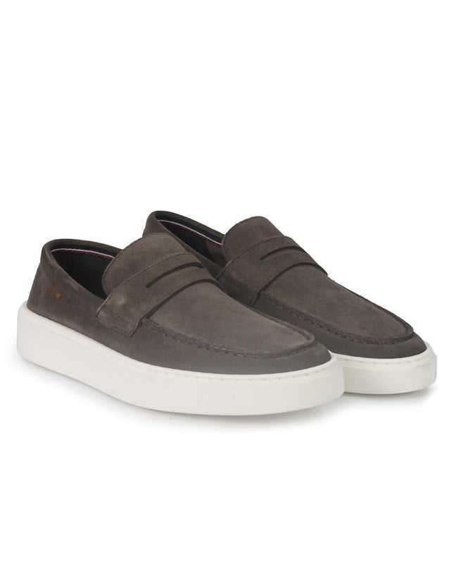 Vueva Mocassini Barca Uomo in Camoscio Grigio Taupe - MARIO SPATARELLA