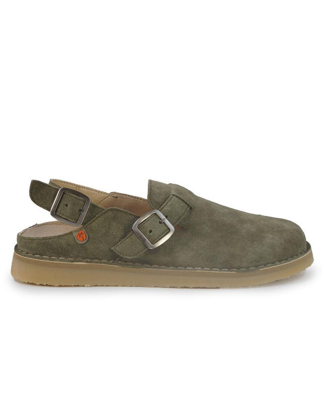 Jungla Sabot con Cinturino Barefoot Donna  in Camoscio Verde 8489 OLIVE Jungla 