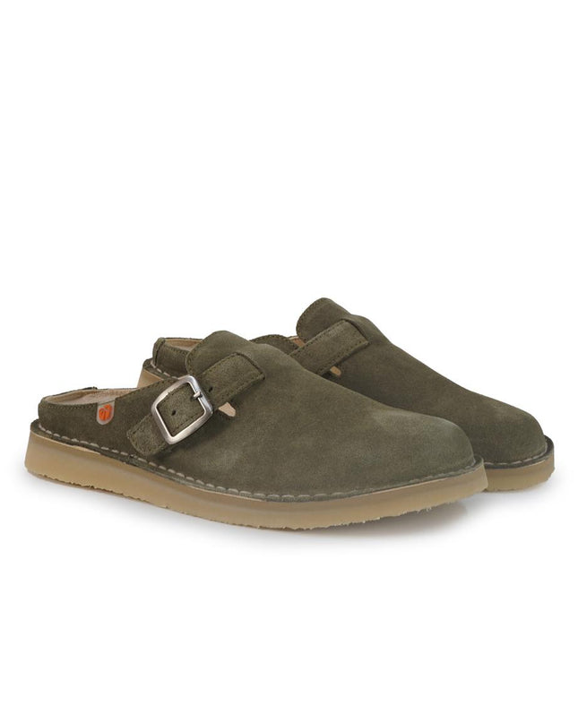 Jungla Sandalo Sabot Barefoot Donna con Fibbia in Camoscio Verde 8483 OLIVE Jungla 