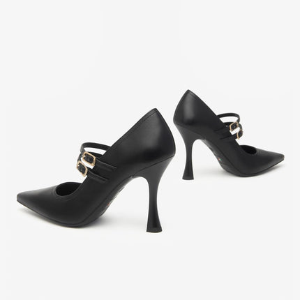 Nero Giardini Decollete Mary Jane con Doppio Cinturino in Pelle Nero - MARIO SPATARELLA