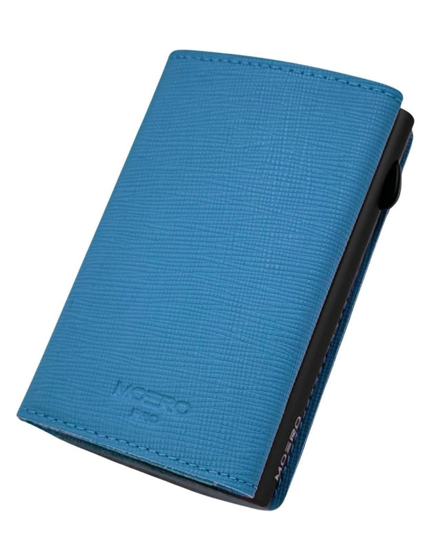 Moero Pro Saffiano Azzurro Zip Portafoglio Slim PRO SAFFIANO AZZURRO ZIP AZZURRO Moero 