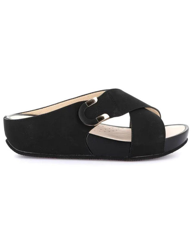 Grunland Sandalo Donna Ciabatta Confort con Velcro in Tessuto Nero CI3116 DIRA BLACK Grunland 