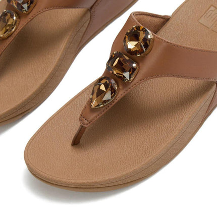 FitFlop Sandali Donna Infradito Cuoio con Strass A5E-C15 LULU JEWELS FitFlop 