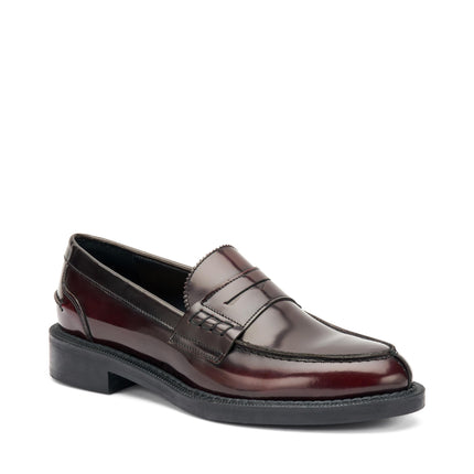 Mocassini Frau Donna College in Pelle Bordo 95U0 BRUSH BORDO Frau 