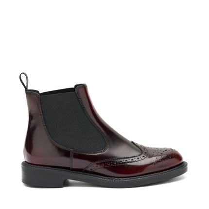 Stivaletti Frau Chelsea Oxford Donna in Pelle Bordo 95U2 BRUSH BORDO Frau 